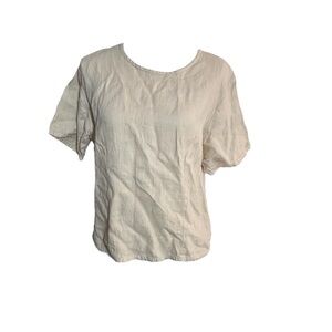 Casual Cream Linen Blouse